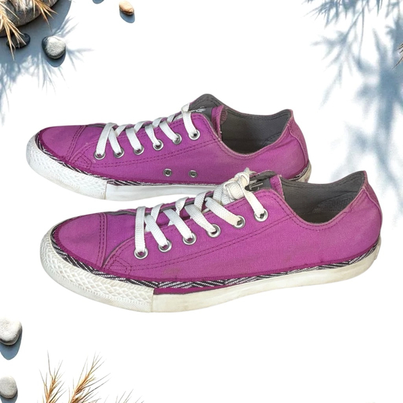 Converse All Star Purple w Black/Metallic Silver and White Accents Women 9.5 - Picture 3 of 9